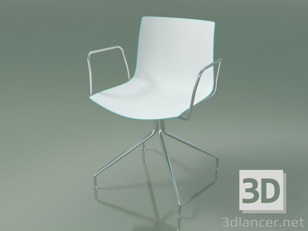 3d model Silla 0257 (giratoria, con reposabrazos, polipropileno bicolor) - vista previa