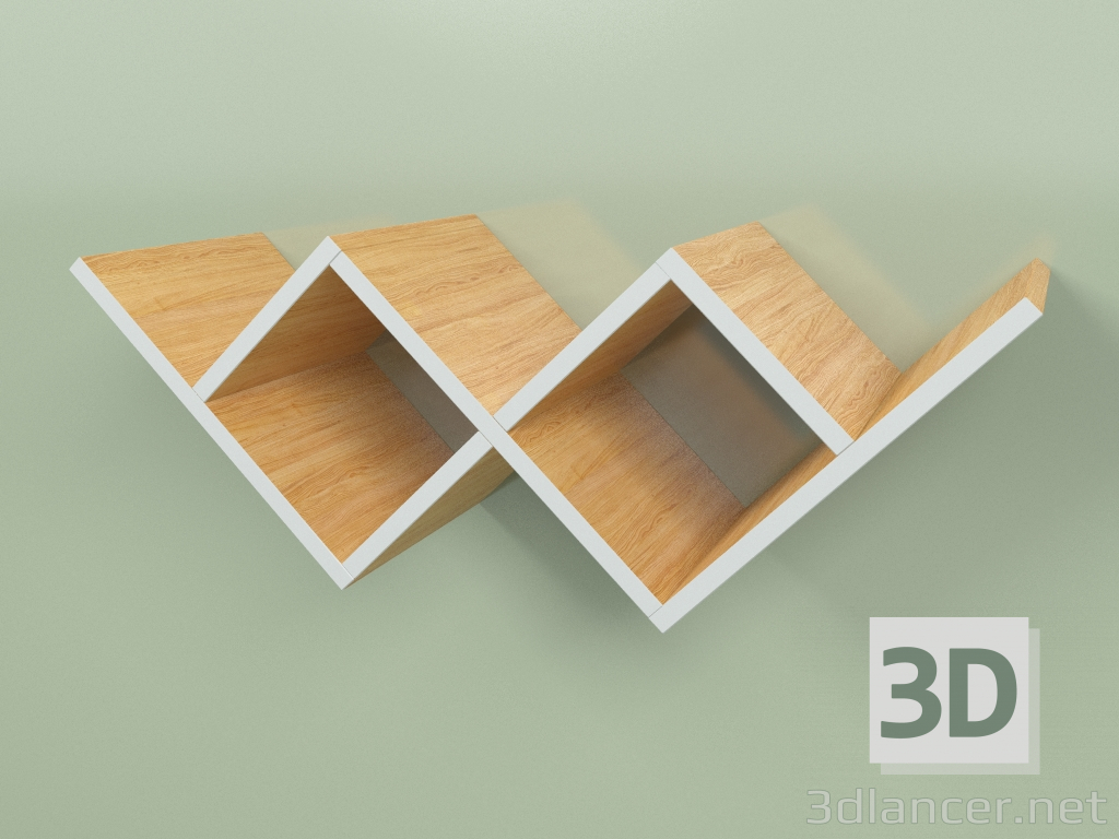 modello 3D Libreria Woo Shelf (grigio chiaro) - anteprima