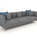 3d model 3-seater sofa (Anthracite) - preview