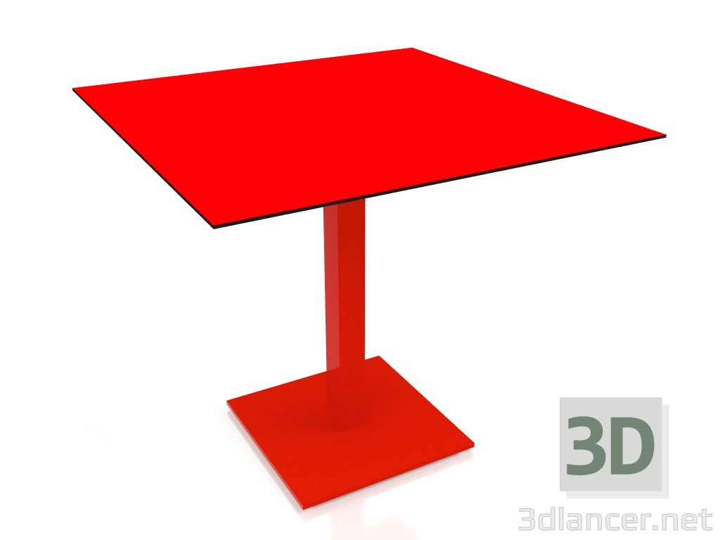 3D Modell Esstisch auf Säulenbein 80x80 (Rot) - Vorschau