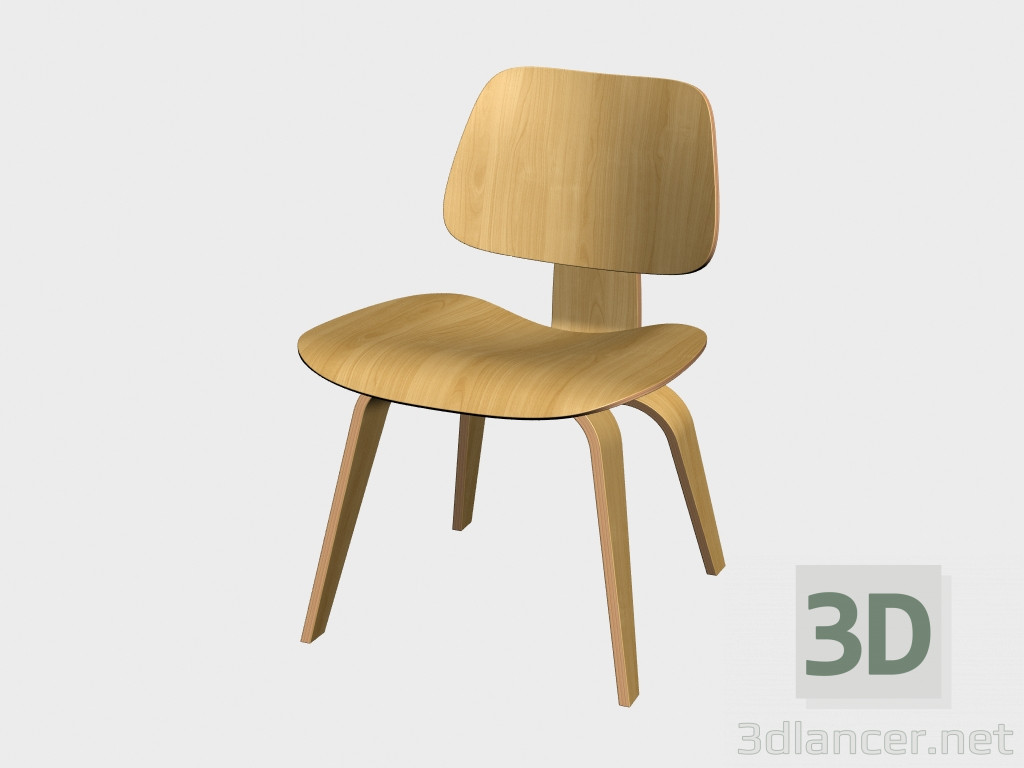 modello 3D Sgabello in compensato Gruppo DCW - anteprima