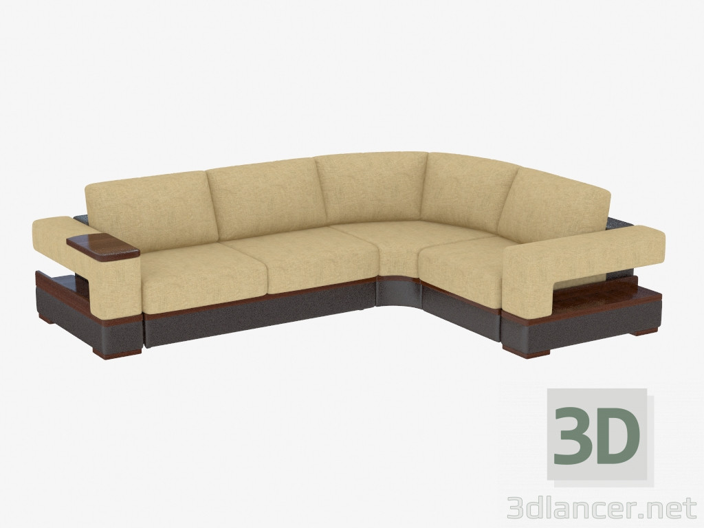 3d model Sofá con mesa de centro - vista previa