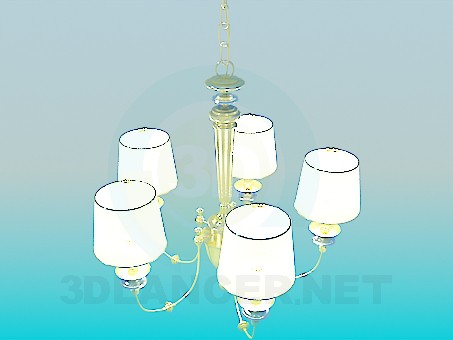 3d model Gilded chandelier - preview