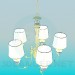 3d model Gilded chandelier - preview