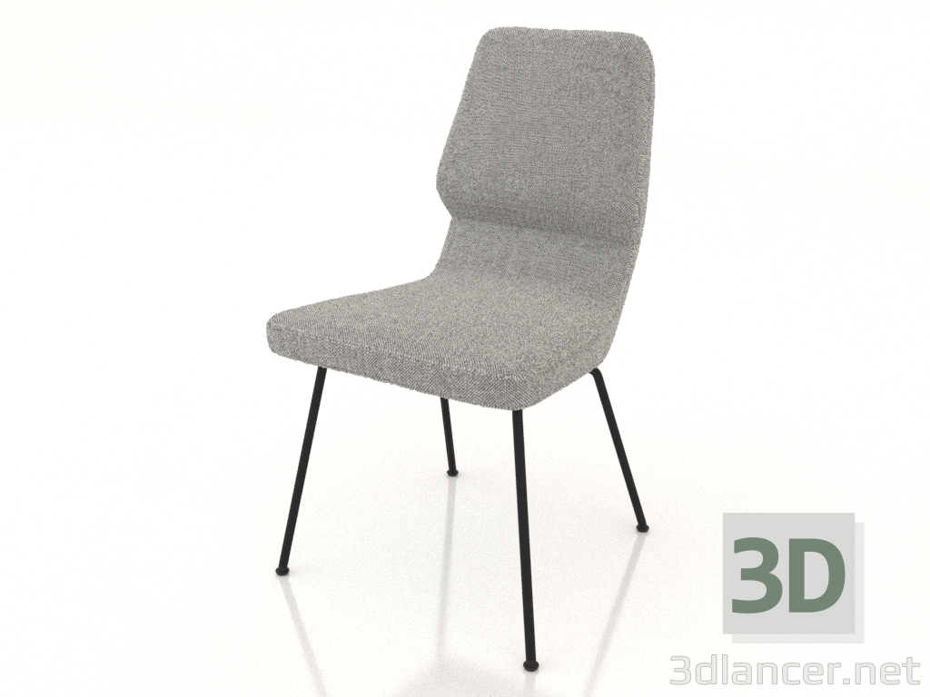 modello 3D Sedia su gambe in metallo D16 mm - anteprima