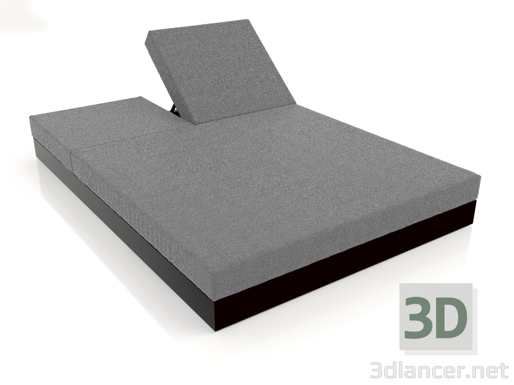 modello 3D Letto con schienale 140 (Nero) - anteprima