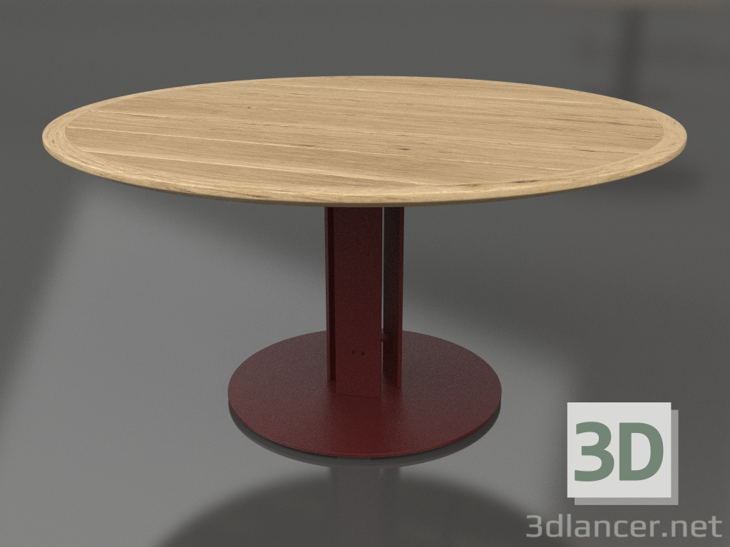 3d модель Стол обеденный Ø150 (Wine red, Iroko wood) – превью