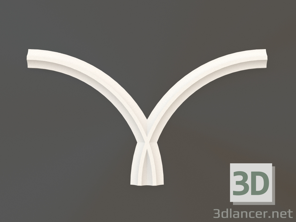 3d model Gypsum corner element DELH 037 (320x183x10) - preview