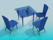 Glass table and chairs