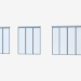 3d model Partición de interroom de A1 (vidrio blanco plateado) - vista previa