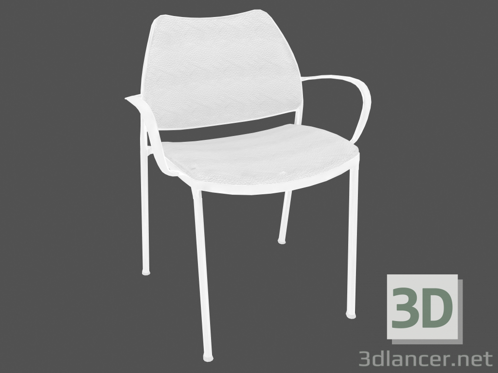 3d model Silla de oficina con estructura blanca (con reposabrazos) - vista previa