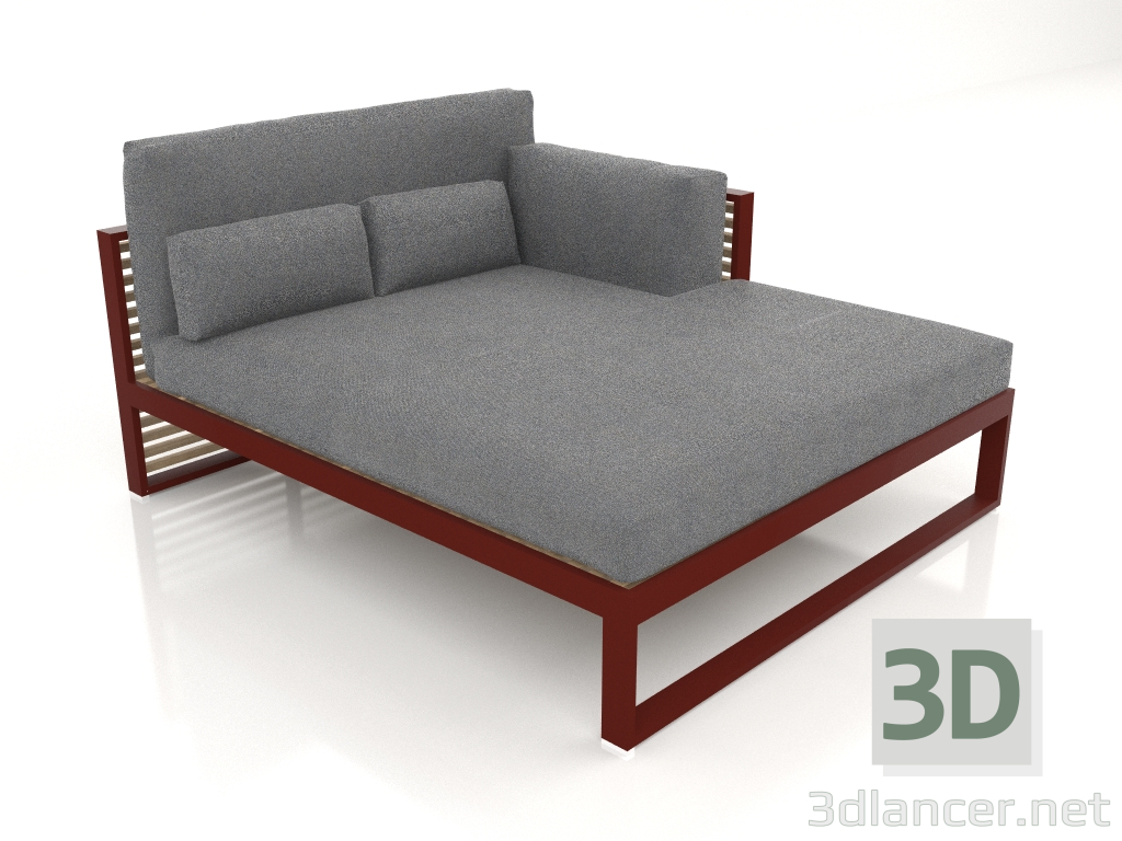 3d модель Диван модульний XL, секція 2 права, висока спинка (Wine red) – превью