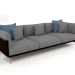 3D Modell 3-Sitzer-Sofa (Schwarz) - Vorschau