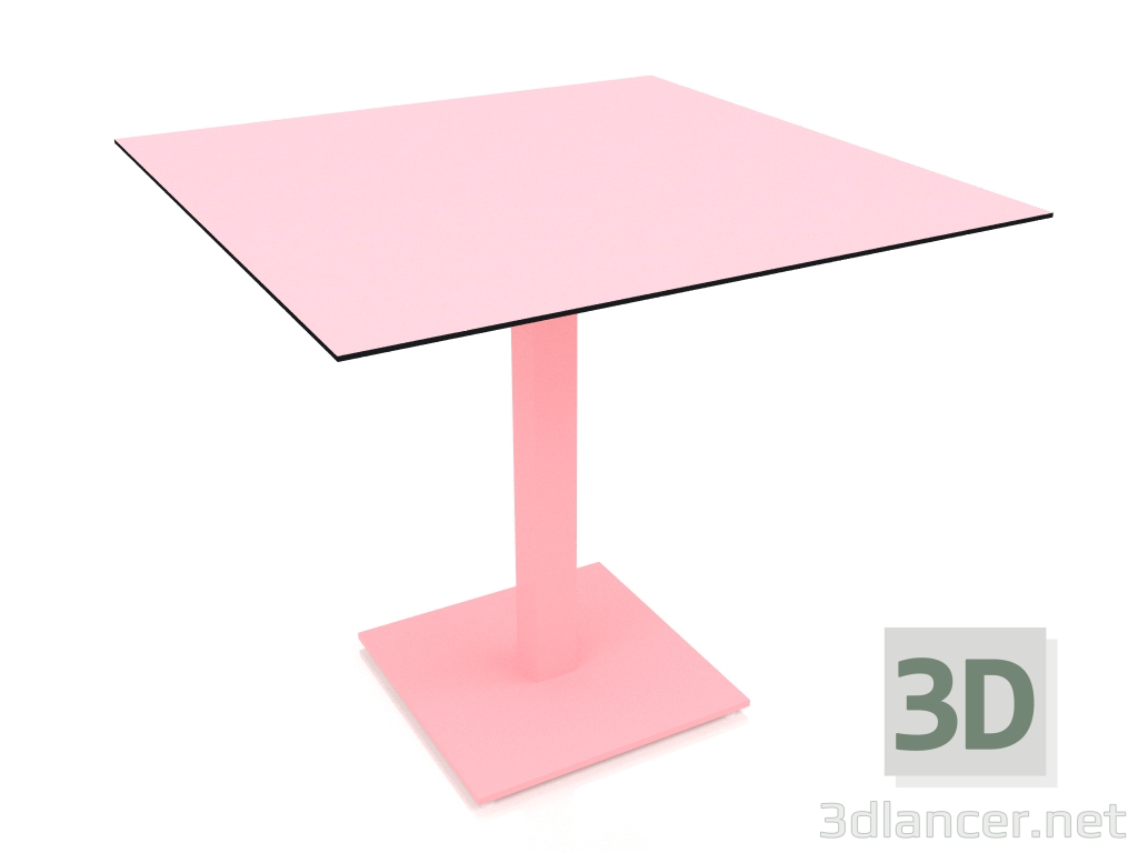 modello 3D Tavolo da pranzo su gamba a colonna 80x80 (Rosa) - anteprima