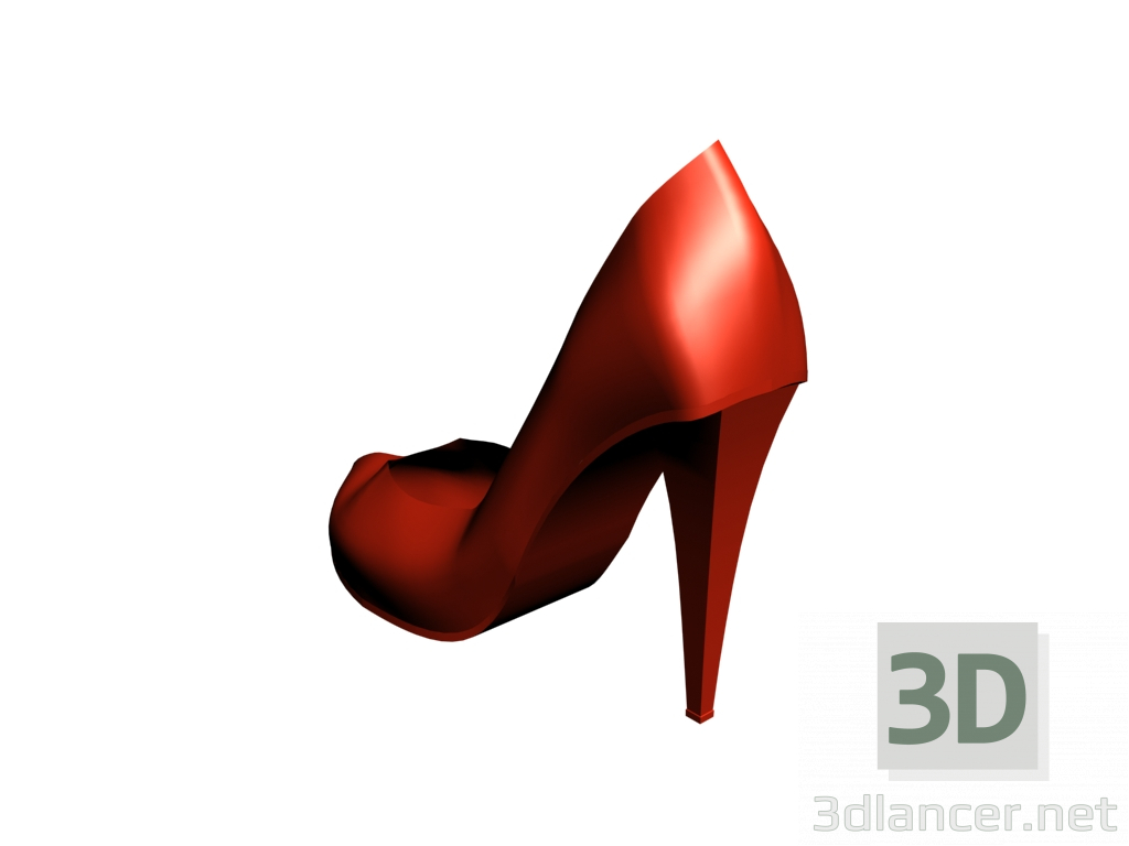 modello 3D di Scarpe col tacco femminile in rosso. comprare - rendering