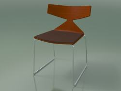 Chaise empilable 3711 (sur un traîneau, avec un oreiller, Orange, CRO)