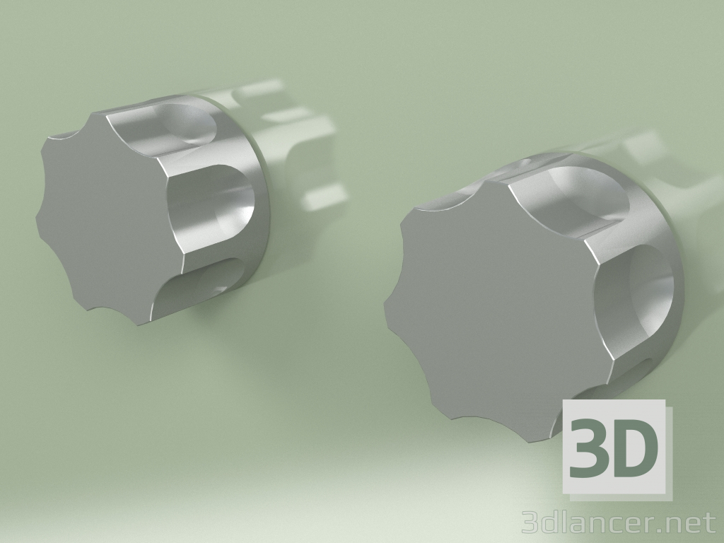 Modelo 3d Conjunto montado na parede de 2 válvulas de corte de mistura (17 63 V, AS) - preview