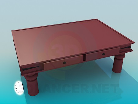 3d model Mesa de centro con cajones - vista previa