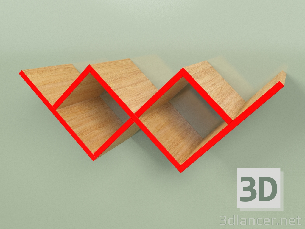 3d model Bookshelf Woo Shelf (rojo) - vista previa