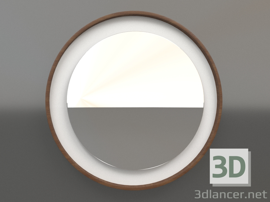 3d модель Дзеркало ZL 19 (D=568, white, wood brown light) – превью