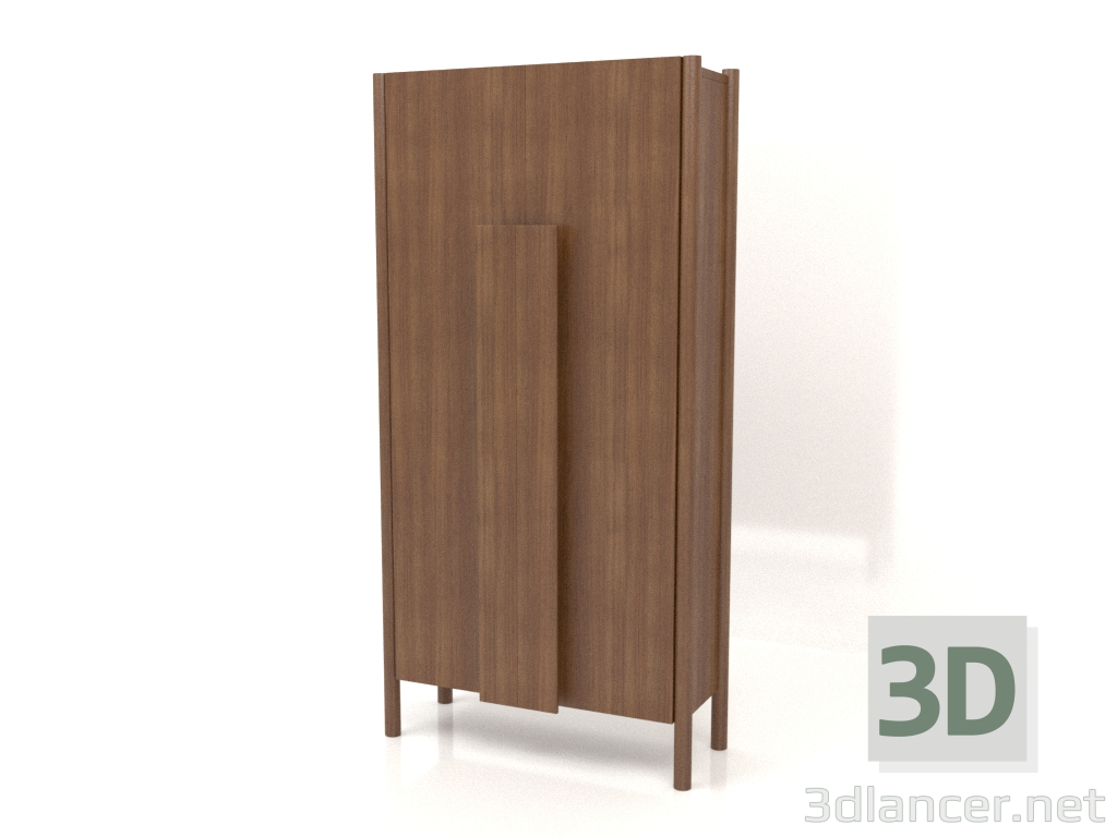 Modelo 3d Roupeiro com puxadores compridos (sem arredondamento) W 01 (800x300x1600, madeira castanho claro) - preview