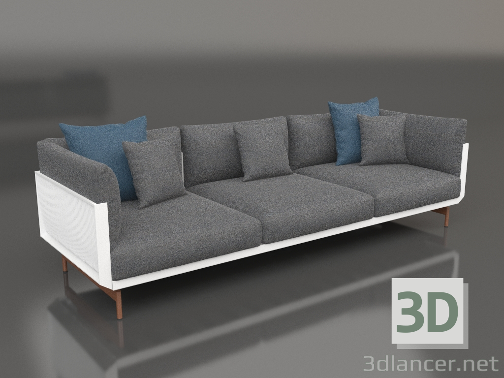 3D Modell 3-Sitzer-Sofa (Weiß) - Vorschau