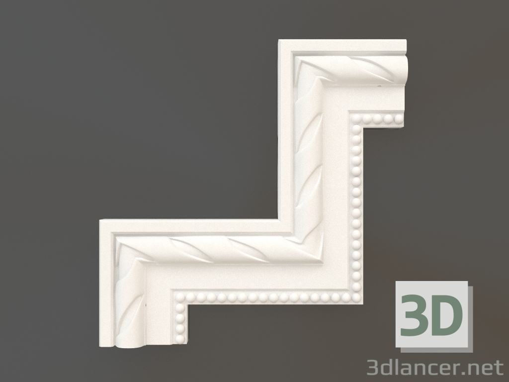 Modelo 3d Elemento de canto em gesso DELH 039 (315x315x18) - preview