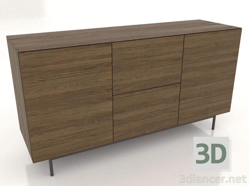 3d model Chest of drawers 2 1500 mm (lightened ash walnut) - preview