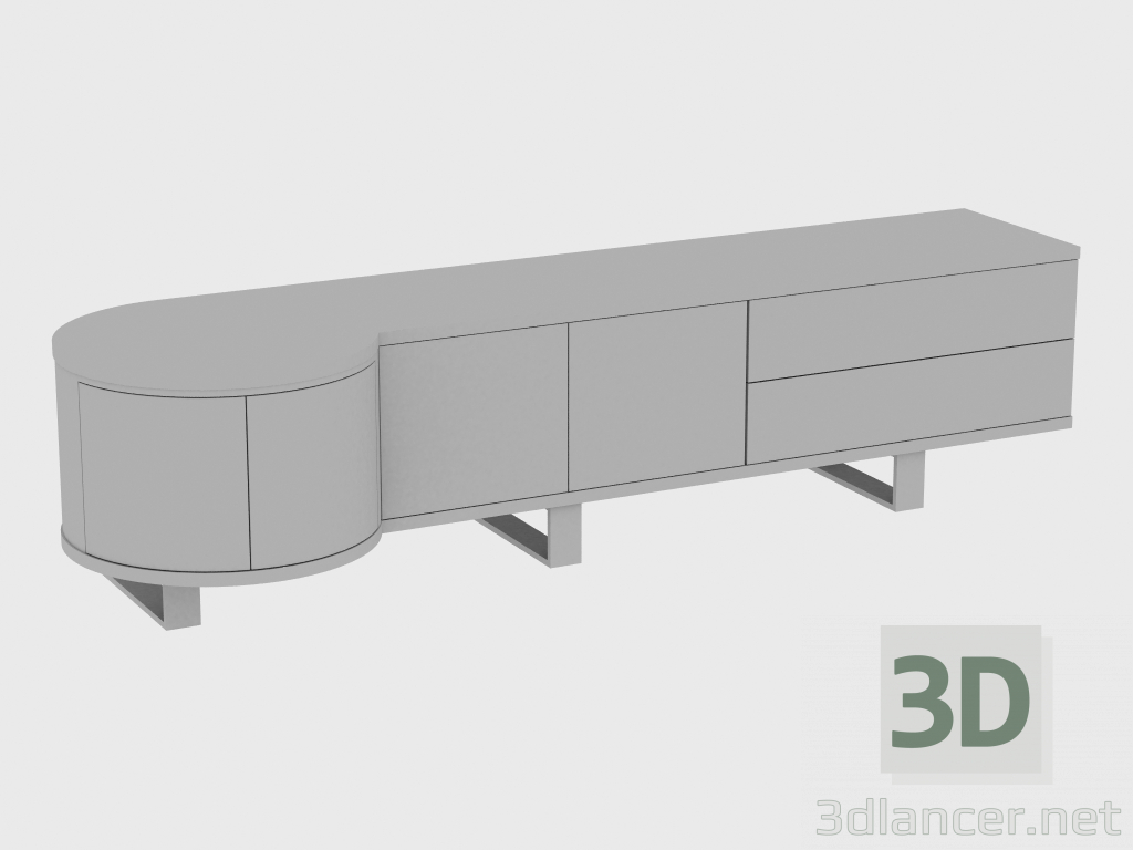 3d model Bordillo REDONDO DE TRIBUNAL (254Х70Х61) - vista previa