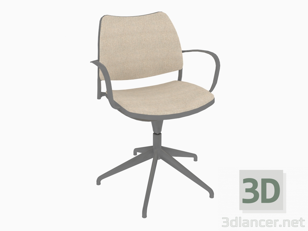 3d model Silla de oficina con estructura negra (giratoria) - vista previa