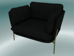 Fauteuil Cloud (LN1, 84x100 N 75cm, pieds bronzés, cuir - soie noire)