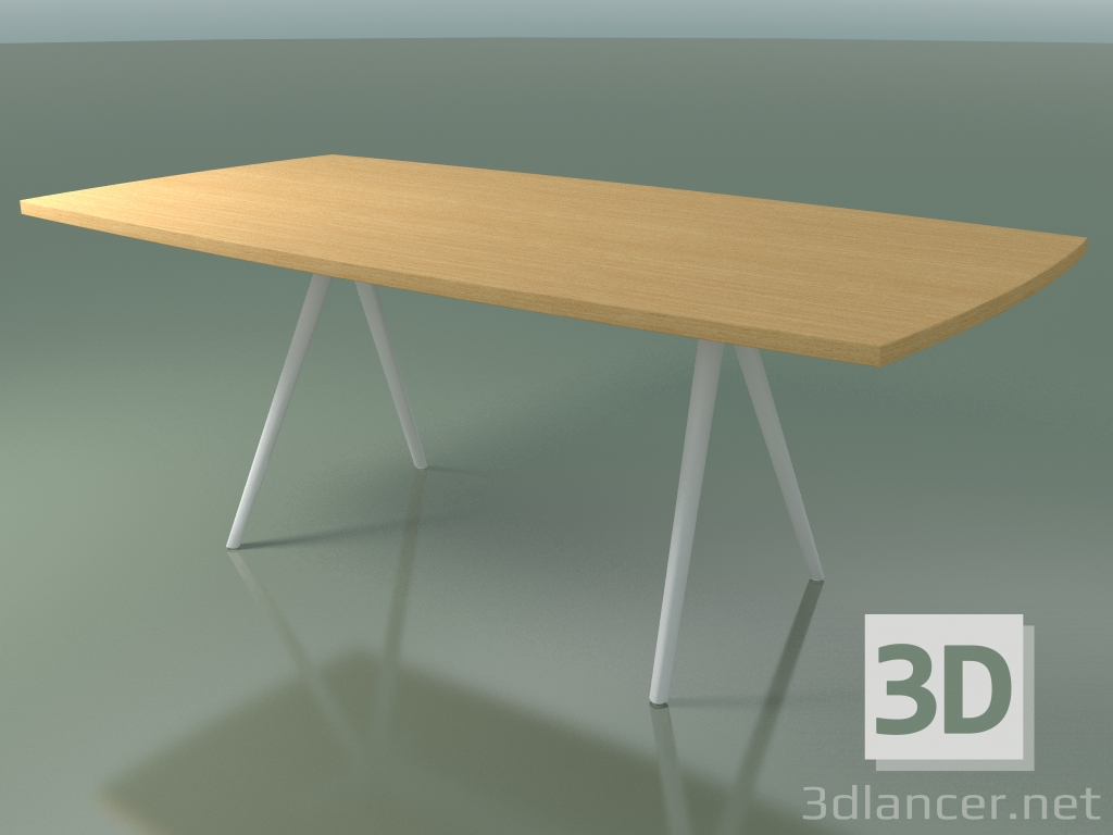 3d model Soap-shaped table 5433 (H 74 - 100x200 cm, legs 150 °, veneered L22 natural oak, V12) - preview