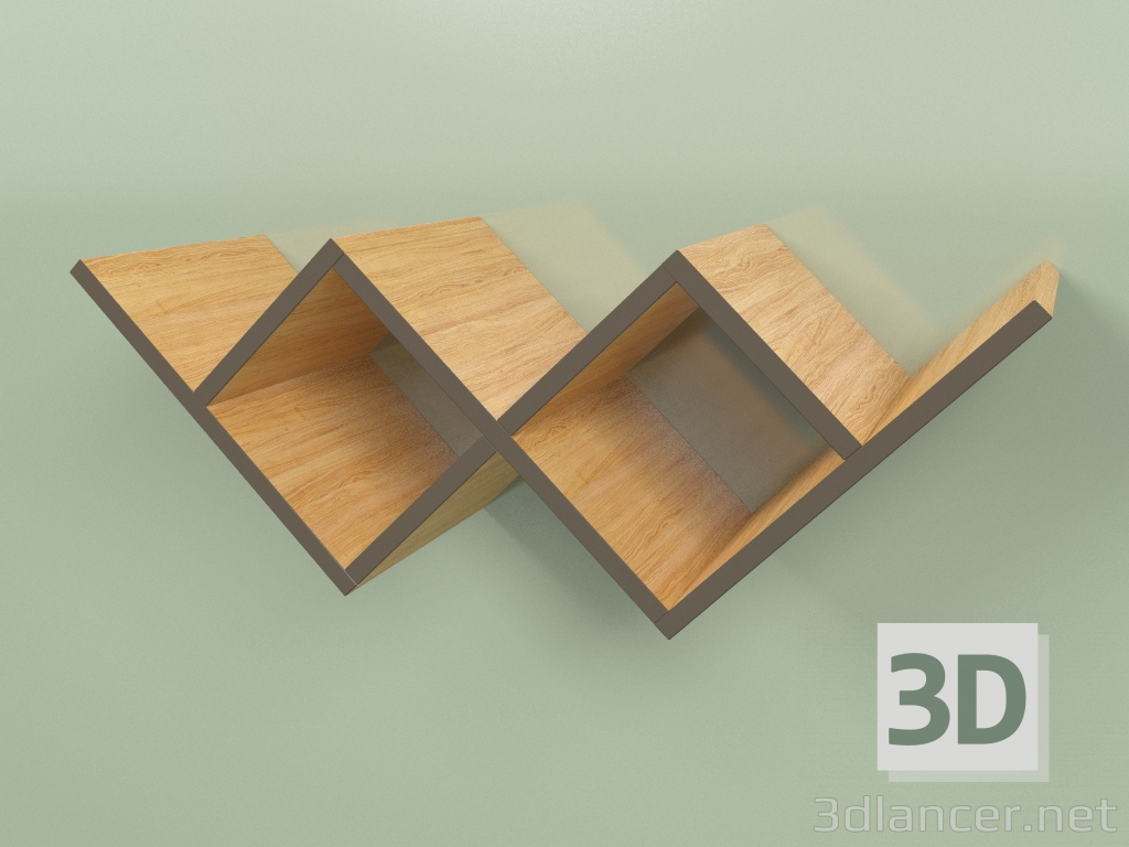 modello 3D Libreria Woo Shelf (marrone scuro) - anteprima