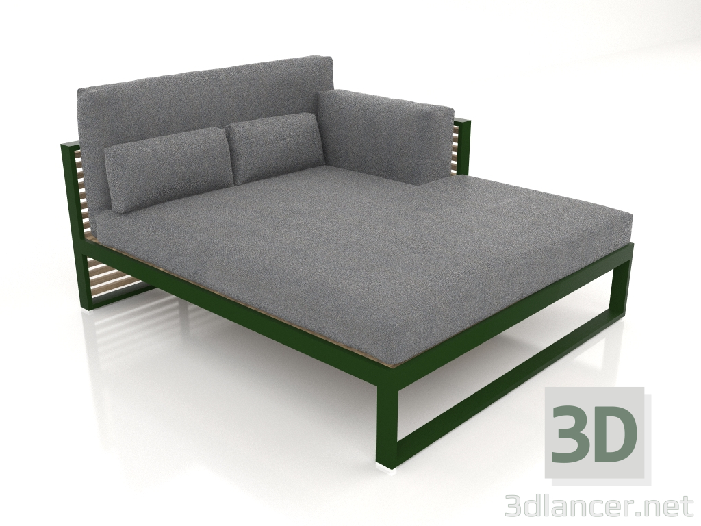 modèle 3D Canapé modulable XL, section 2 droite, dossier haut (Vert bouteille) - preview