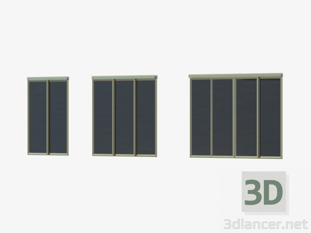 Modelo 3d Partição A4 do Interroom (vidro preto champane) - preview