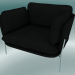 3d model Sillón Cloud (LN1, 84x100 N 75cm, Patas cromadas, Cuero - Seda negra) - vista previa