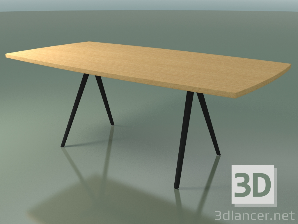 modello 3D Tavolo a forma di sapone 5433 (H 74 - 100x200 cm, gambe 150 °, impiallacciato rovere naturale L22, V - anteprima