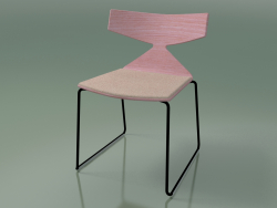 Silla apilable 3711 (en trineo, con almohada, rosa, V39)