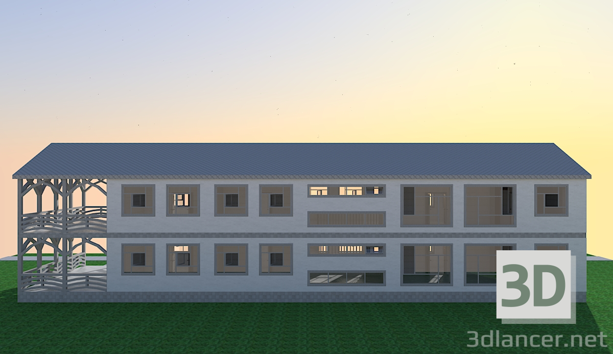 Modelo 3d Casa 2 Pisos - preview