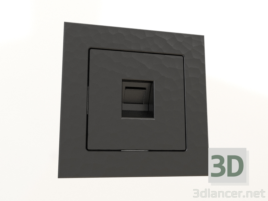 3d model Toma telefónica RJ-11 (negro martillo) - vista previa