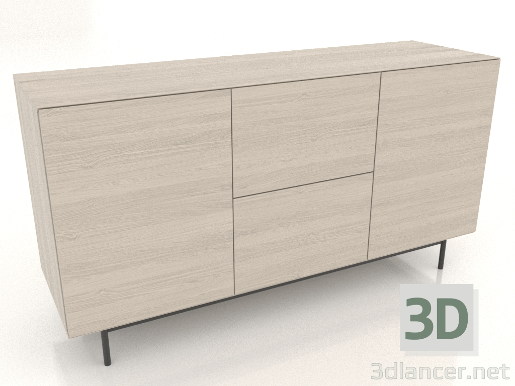 3d model Cajonera 2 1500 mm (blanco RAL 9010) - vista previa