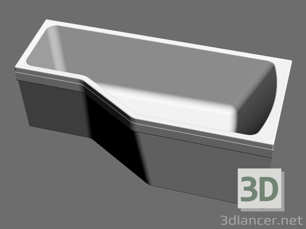 3d model Bañera asimétrica encantado VANA-1600 L - vista previa