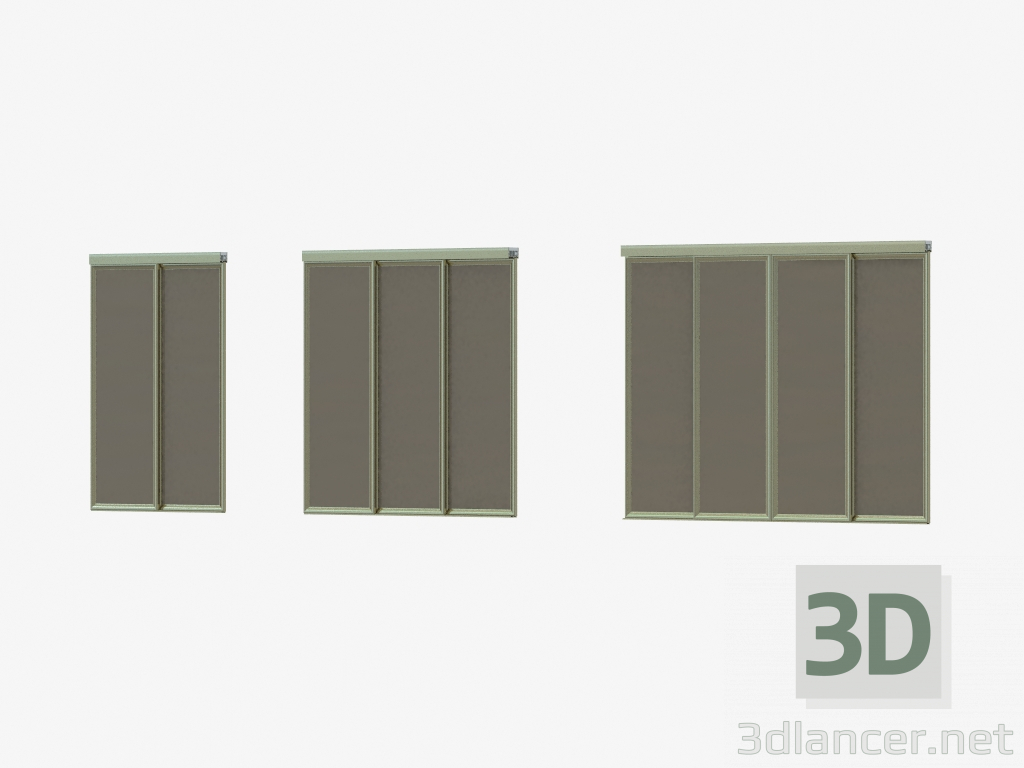 3D Modell Zwischenraum A4 Trennwand (Champaneschwarzes Hochglanzglas) - Vorschau