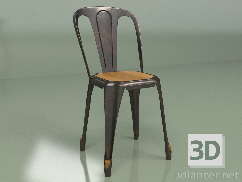 3d model Silla Marais Vintage Wood (óxido café) - vista previa