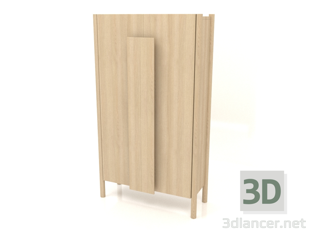 3d model Armario con tiradores largos (sin redondear) W 01 (800x300x1400, blanco madera) - vista previa