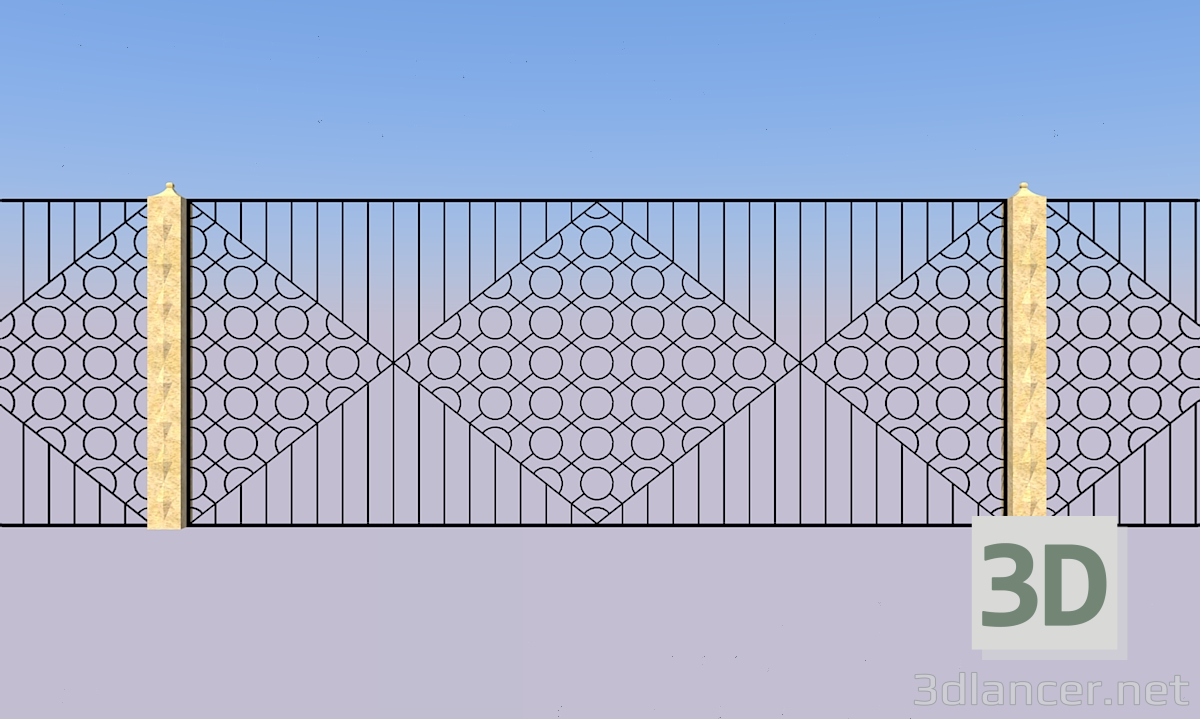 modèle 3D Clôture - preview