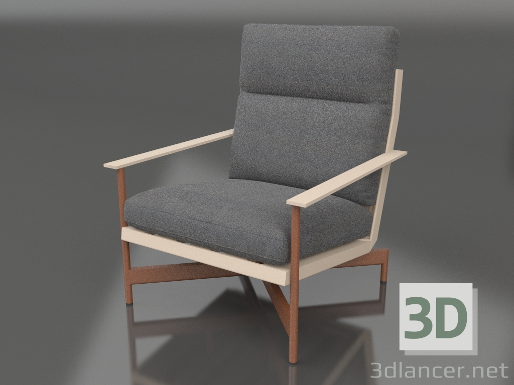 modèle 3D Fauteuil club (Sable) - preview