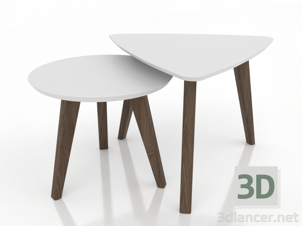 3d модель Набір журнальних столиків (освітлений попелястий горіх) – превью 3d модель Набір журнальних столиків (освітлений попелястий горіх) – превью