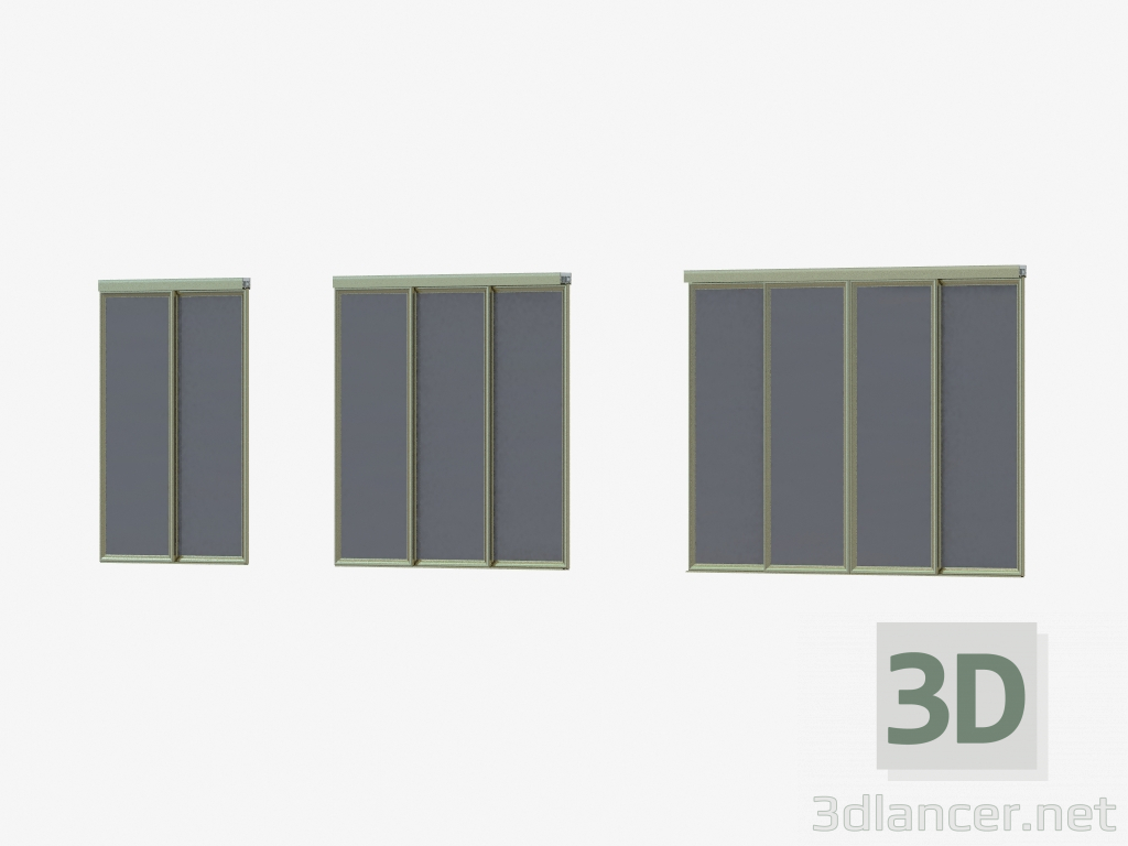 Modelo 3d Partição A4 do Interroom (vidro prateado escuro champane) - preview