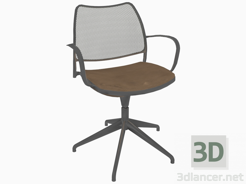 3d model Silla de oficina con estructura cromada (giratoria) (B) - vista previa